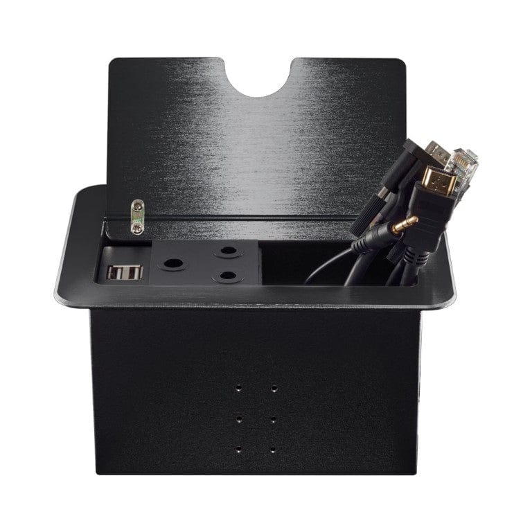 LinkQnet Multi-Port Sunken Desktop Cubby Black DMS-668-BL