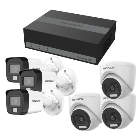 Hikvision 8-ch 512GB eSSD eDVR with 3x Dome and 3x Bullet Camera Kit DS-J142I-E08HGHI-B-6CAM