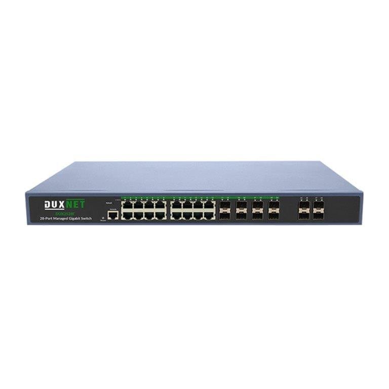 DuxNet 16-port GbE L2 Managed Switch with 12x SFP Ports DUX2528F