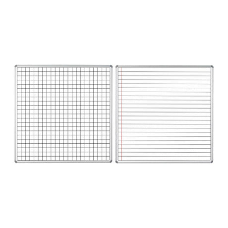 Parrot Educational Board Magnetic Whiteboard 1220x1210mm Squares and Lines Swing Leaf Option B ED4352