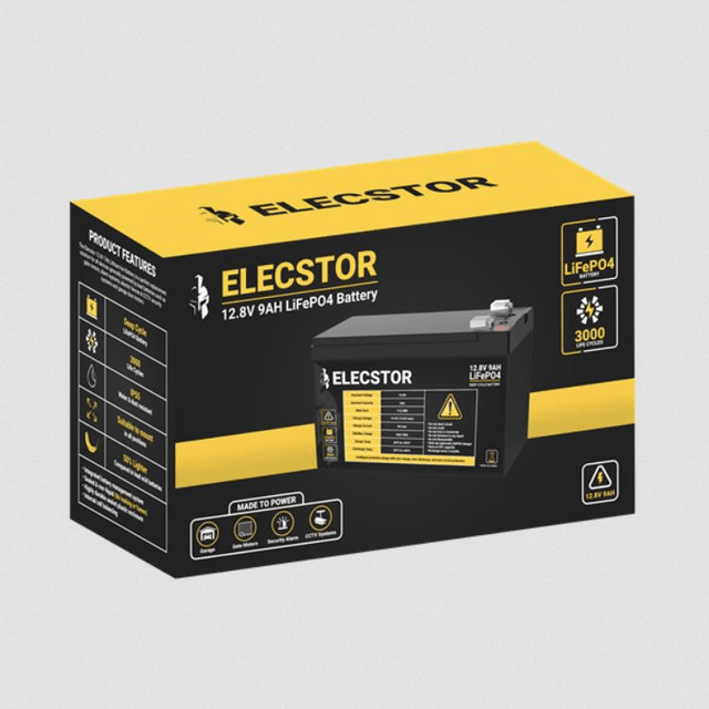 Elecstor 12V 9A LIFEPO4 Battery ELE-12V9ABT