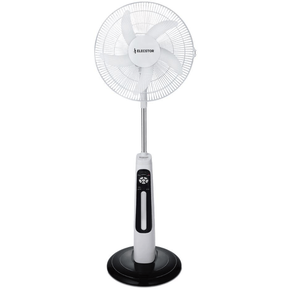 Elecstor 18-inch Rechargeable Pedestal Fan - White ELE-300A-18