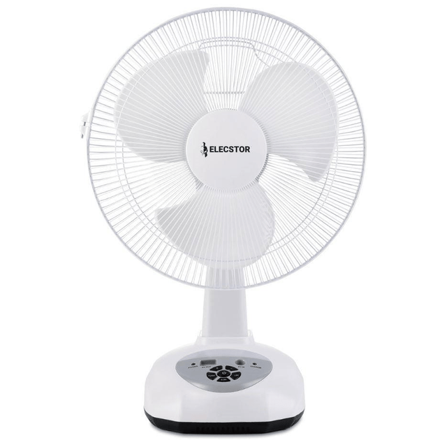 Elecstor 12-inch Rechargeable Desk Fan - White ELE-S012