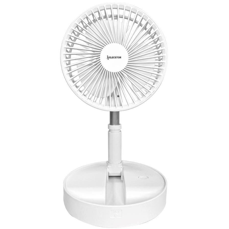 Elecstor 8-inch Rechargeable Foldable Fan - White ELE-VW-F9