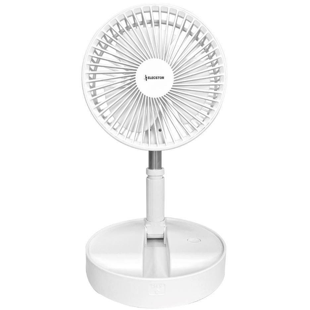 Elecstor 8-inch Rechargeable Foldable Fan - White ELE-VW-F9