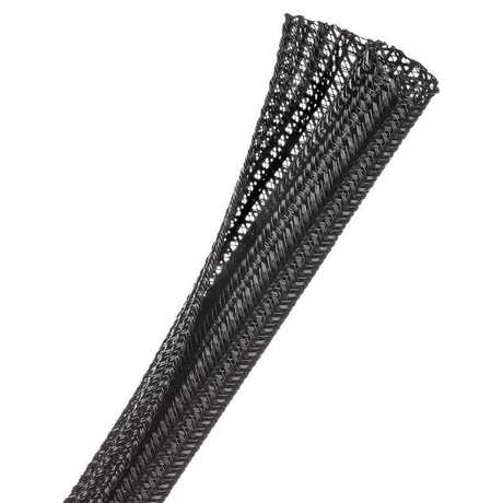 Techflex Flexo F6 50.8mm x 1m Uniquely Designed Split Tube Semi-Rigid Braided Sleeving Black F6N2.00BK