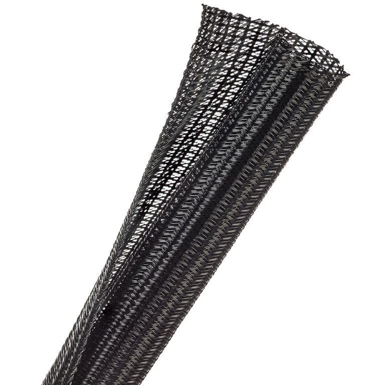 Techflex Flexo F6 50.8mm x 1m Uniquely Designed Split Tube Semi-Rigid Braided Sleeving Black F6N2.00BK