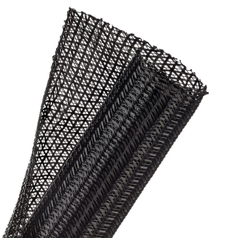 Techflex Flexo F6 50.8mm x 1m Uniquely Designed Split Tube Semi-Rigid Braided Sleeving Black F6N2.00BK