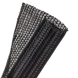 Techflex Flexo F6 50.8mm x 1m Uniquely Designed Split Tube Semi-Rigid Braided Sleeving Black F6N2.00BK