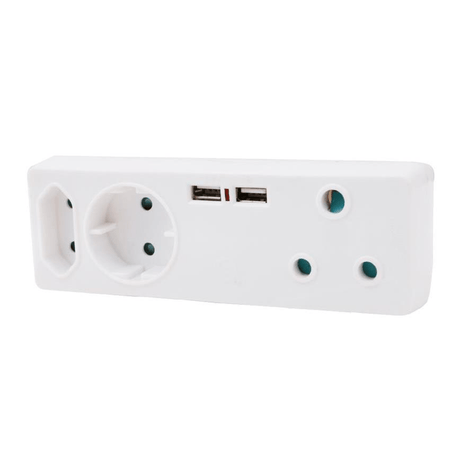 Ellies 3-way Multiplug With Dual USB FEA3U