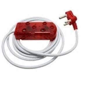 Ellies 2-way Light Duty Coloured Extension Cord 5m Red FEE2X/5RD