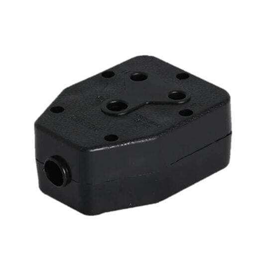 Ellies 2-way 2x 16A Rubber Janus Coupler Black FEJCR