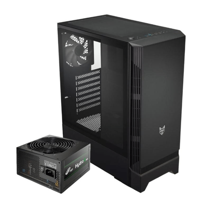 FSP CMT260 ATX Mid-Tower Gaming PC Case with FSP Hydro K Pro 500W Power Supply FSP01