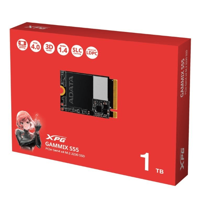 XPG GAMMIX S55 Gen4 1TB M.2 2230 PCIe Internal SSD GAMMIXS55-1T-C