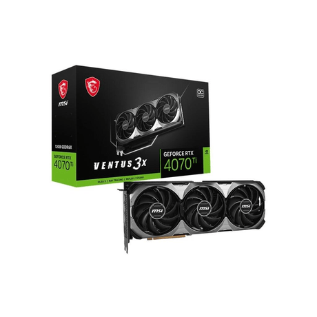 MSI Nvidia GeForce RTX 4070 Ti Ventus 3X E1 12G OC 12GB GDDR6X Graphics Card