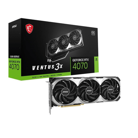 MSI Ventus Nvidia GeForce RTX 4070 3X E 12G OC 12GB GDDR6X Graphics Card