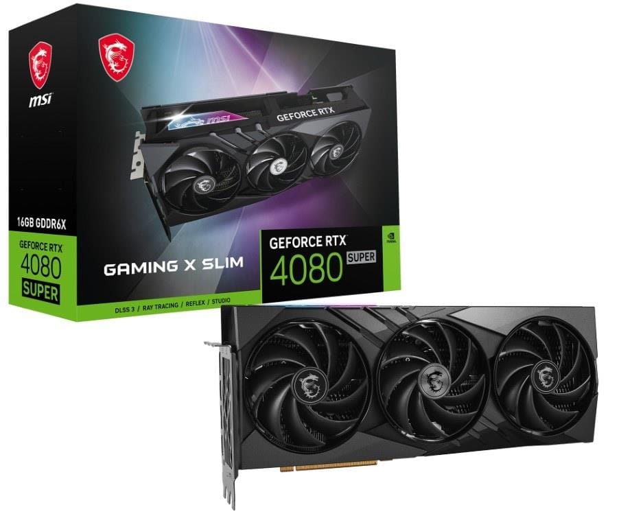 MSI Nvidia GeForce RTX 4080 Super Gaming X Slim 16G GDDR6X Graphics Card