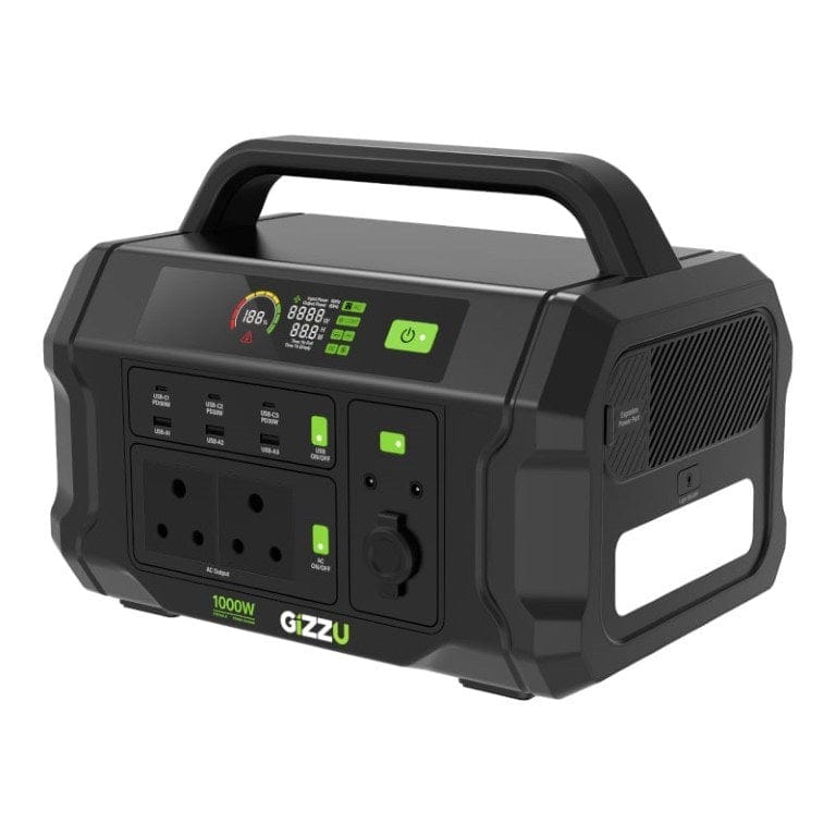 Gizzu Challenger Pro 1000W 1120Wh 50000Ah UPS Fast Charge LifePO4 Portable Power Station with 2x SA Power Plugs GPS1100U