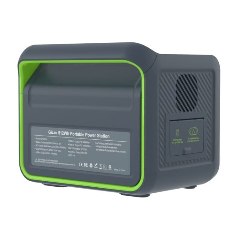 Gizzu Hero Core 800W 512Wh UPS Fast Charge LifePO4 Portable Power Station with SA Power Plug GPS500U