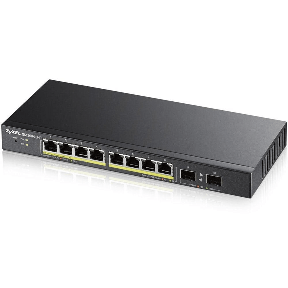 Zyxel 8-port Gigabit Smart Managed PoE Switch GS1900-10HP