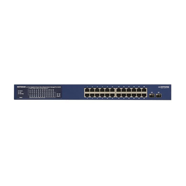 Netgear GS724TP-300EUS 24-Port Gigabit Ethernet PoE Smart Switch with 2 SFP Ports - Blue