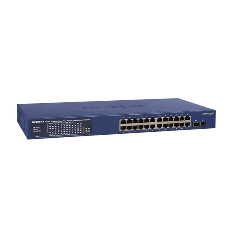 Netgear GS724TP-300EUS 24-Port Gigabit Ethernet PoE Smart Switch with 2 SFP Ports - Blue