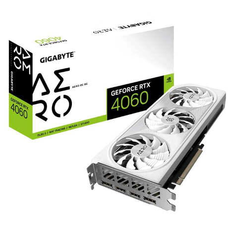 Gigabyte AERO GeForce RTX 4060 OC 8GB GDDR6 Graphics Card GV-N4060AERO OC-8GD