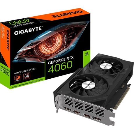 Gigabyte Nvidia GeForce RTX 4060 WindForce OC 8G 8GB GDDR6 Graphics Card GV-N4060WF2OC-8GD