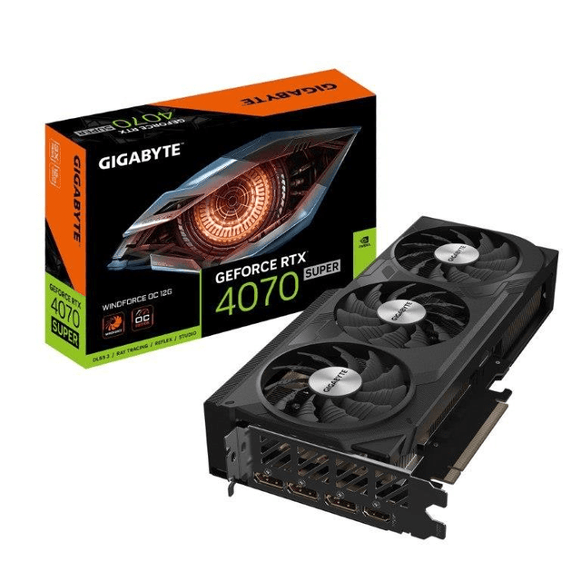 Gigabyte Nvidia GeForce RTX 4070 Super Windforce OC 12GB GDDR6X Graphics Card GV-N407SWF3OC-12GD