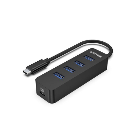 Unitek 4-Port Hub Type-C Charging Black H1117B