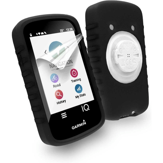 Tuff-Luv Silicone Case with Screen Protector for Garmin Edge 1030 Black I14_43