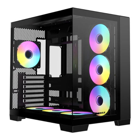 Raidmax I610 ARGB Mid-Tower Dual Chamber ATX Gaming PC Case Black I610TBS