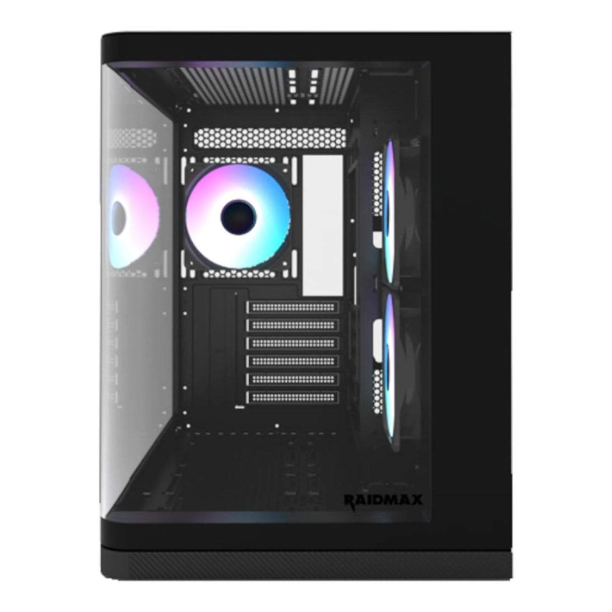 Raidmax I630 ARGB Mid-Tower Dual Chamber Curved Glass ATX Gaming PC Case Black I630