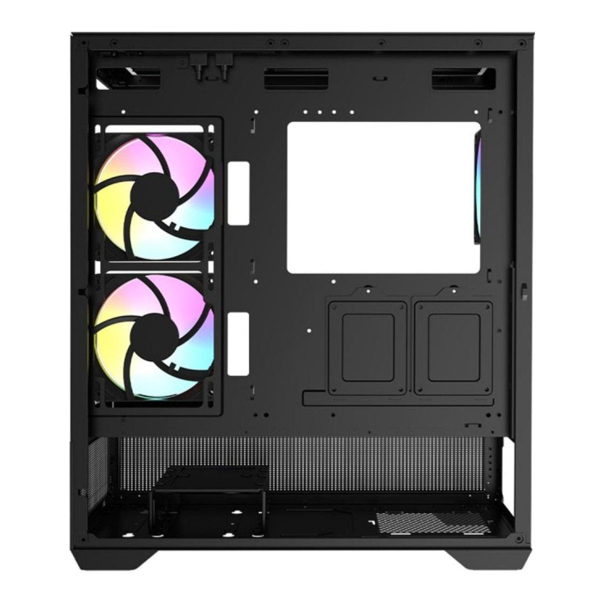 Raidmax i801 Air Chrome ARGB Tempered Glass Mid Tower E-ATX PC Case Black I801ACBF