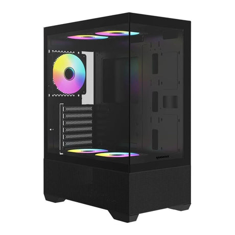 Raidmax i802 INFINITA Air Static RGB Tempered Glass Steel ATX Mid-Tower PC Case I802ABS