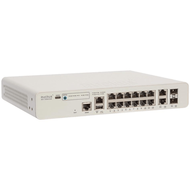 RUCKUS ICX7150-C12P-2X1G 12-port GbE Managed L3 Compact Switch