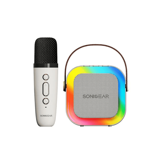 SonicGear iOX K200 Portable Bluetooth Speaker with Wireless Microphone - White IOXK200WHT