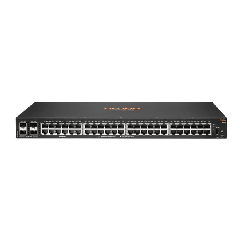 HPE Aruba 6100 48-ports Managed L3 Gigabit Ethernet 1U Network Switch Black JL676A