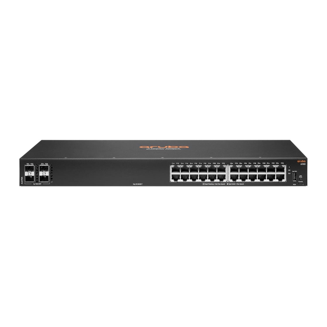 HPE Aruba 6100 24-port Managed L3 Gigabit Ethernet 1U Network Switch Black JL678A