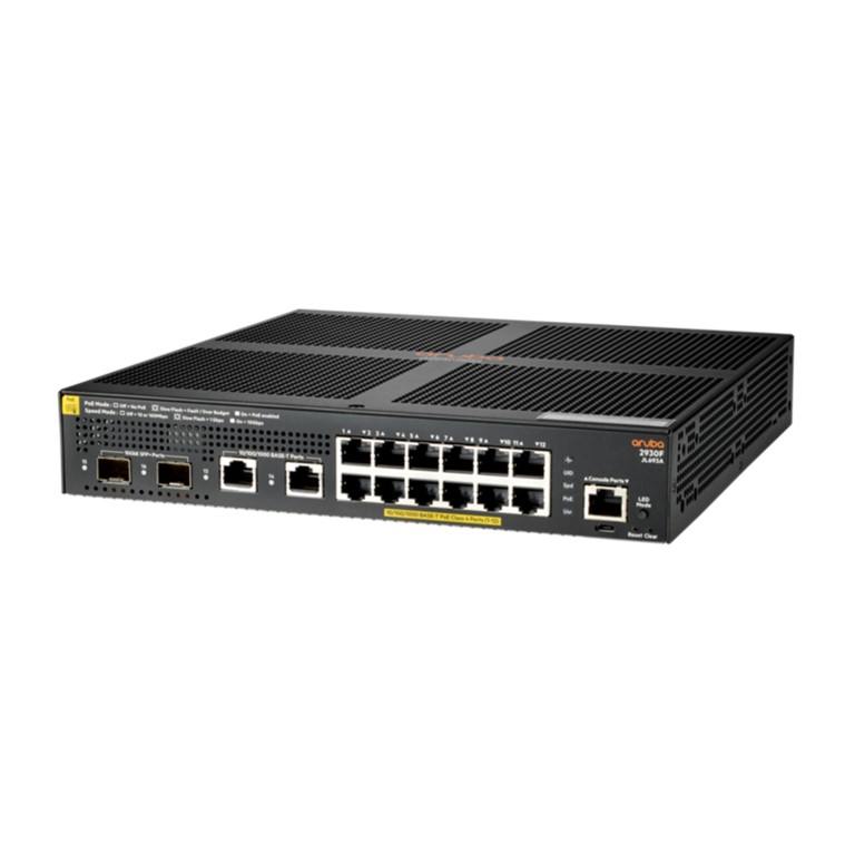 HPE Aruba 2930F 12-port PoE+ GbE Managed Switch with 2x SFP+ and 2x GbE Uplink ports JL693A