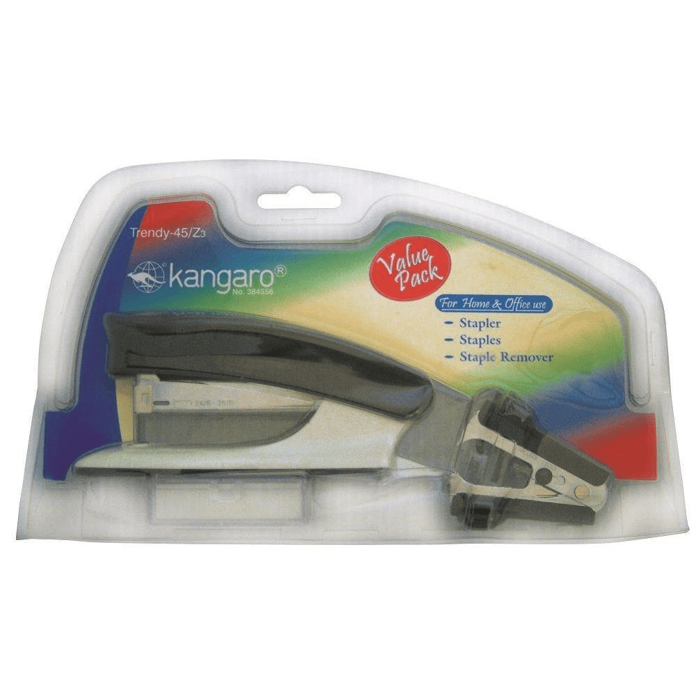 Kangaro Trendy Value Pack 45M/Z3 Clam Shell Stapler Set KAN/CS/45MZ3