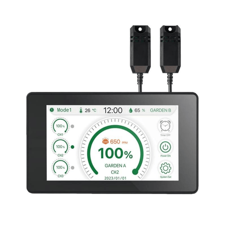 Kingbrite LED Horticulture Light Smart Controller 2x Temp 2x Humidity Sensors KB-9690005