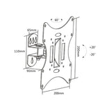 Lumi LCD-501A Economy Pivoting 23 to 42-inch Wall Mount Bracket