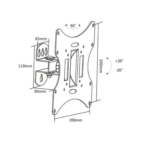 Lumi LCD-501A Economy Pivoting 23 to 42-inch Wall Mount Bracket