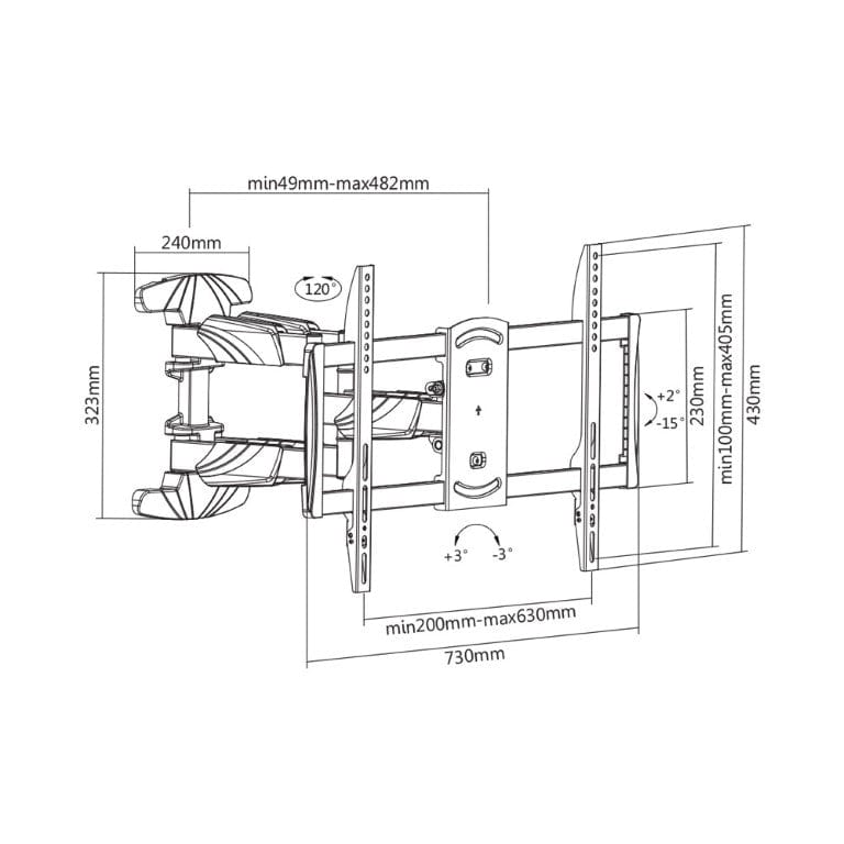 Lumi LPA50-466 Elegant Full-Motion 37 to 70-inch TV Wall Mount