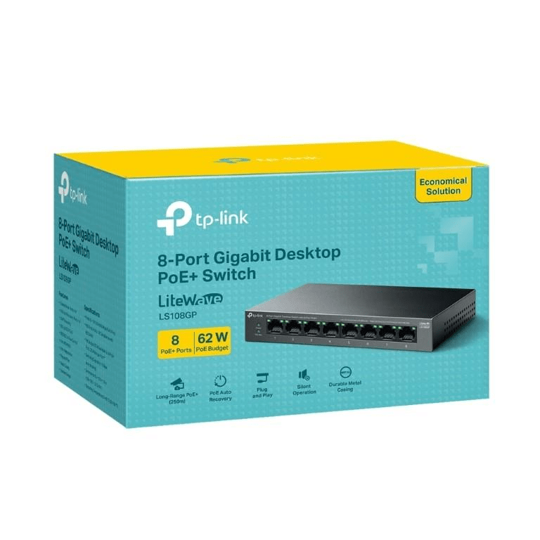 TP-Link LiteWave LS108GP 8-port PoE+ Gigabit Unmanaged Switch