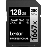 Lexar Pro SILVER Series 1667x 128GB SDXC UHS-II Memory Card LXSD1667P128