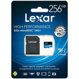 Lexar High-Performance 633x 256GB microSDXC UHS-I Memory Card with SD Adapter LXSDM633256A