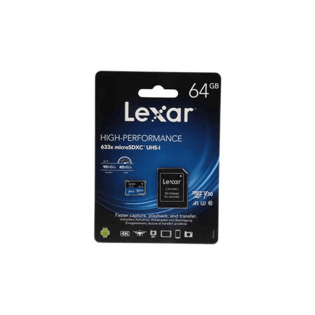 Lexar High-Performance 633x 64GB microSDXC UHS-I Memory Card LXSDM63364