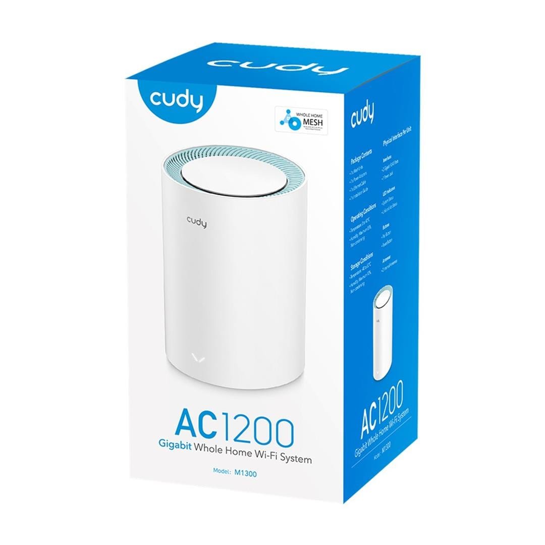 Cudy M1300(1-pack) AC1200 Gigabit Dual-Band Whole Home Mesh Wi-Fi 5 System